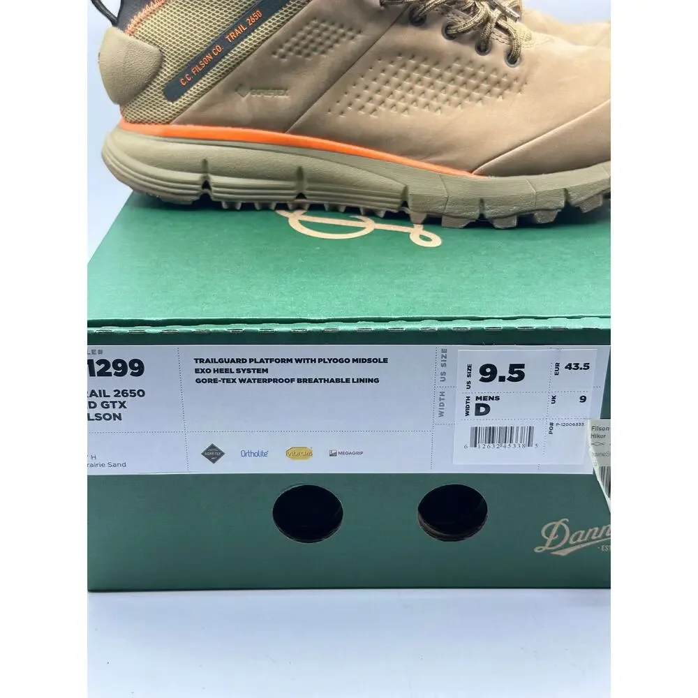 FILSON x DANNER Trail 2650 Hiker Boots Prairie Sand Tan Sz 9.5 $230